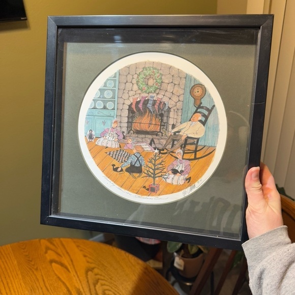 Framed Christmas Eve by P. Buckley Moss from 1991 - Picture 1 of 6